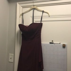 Bill Levkoff Burgundy Floor Length Dress